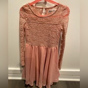 Girls S long sleeve lace dress